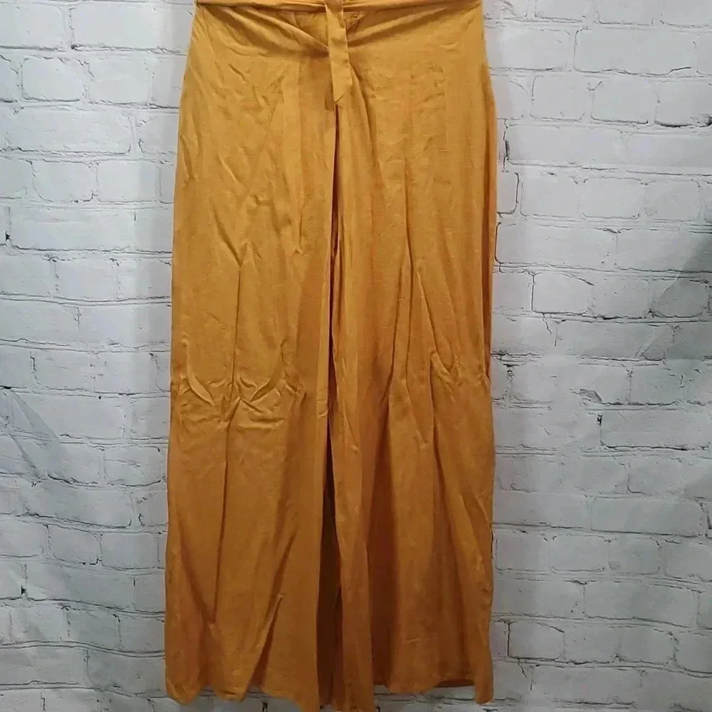 Lulus Reach for Radiance Marigold Halter Wide-Leg Jumpsuit Size M NWT - Picture 9 of 14